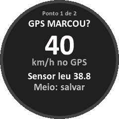 Tela GPS MARCOU? para informar a velocidade de referência