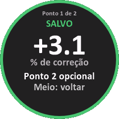 Calibração salva e correção percentual aplicada