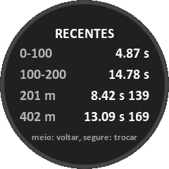 Tabela RECENTES com os tempos de cada métrica